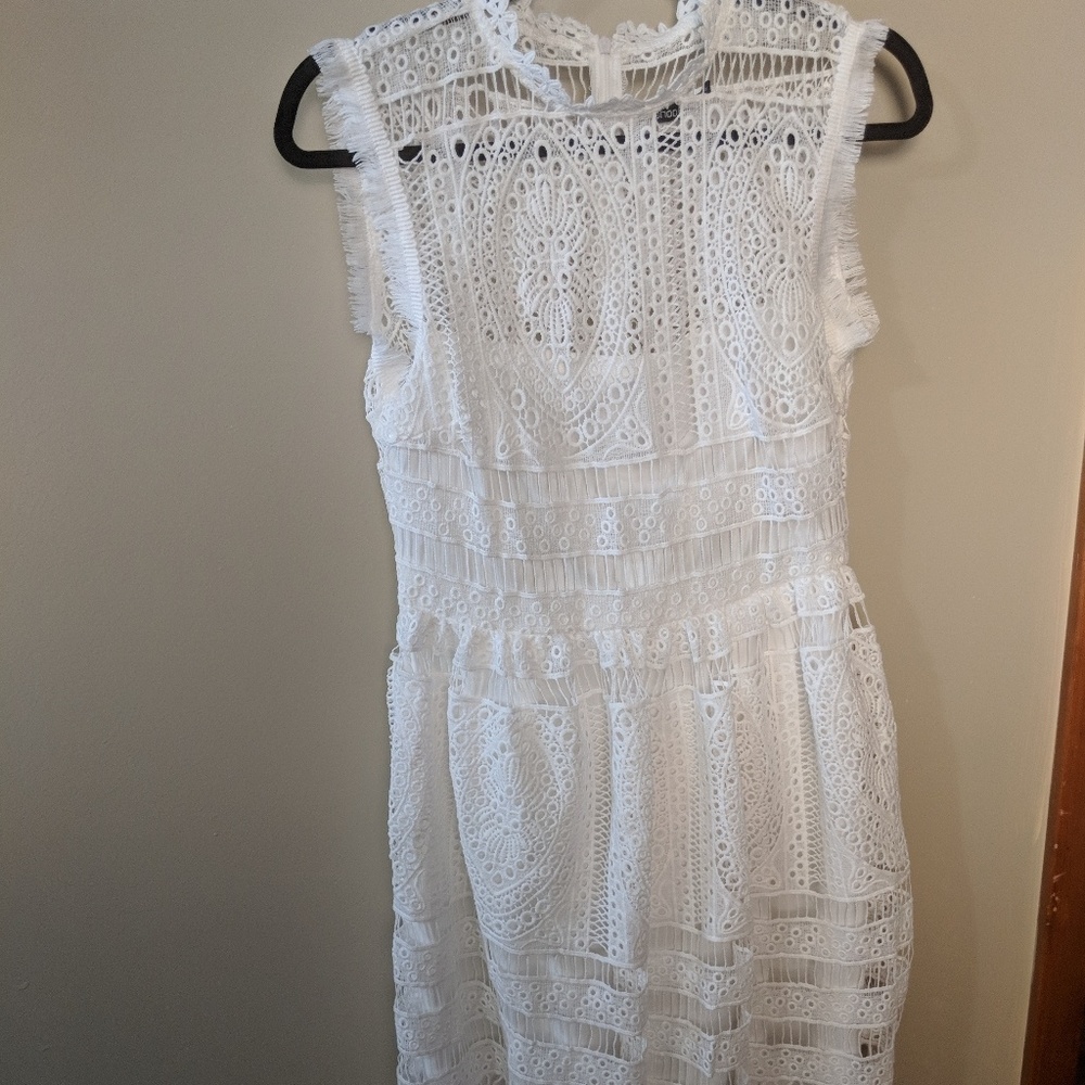 White crochet dress